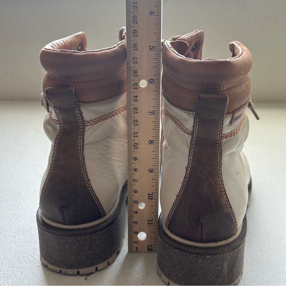 Pikolinos Aspe W9Z-8634C1 lace-up ankle boots in cream/brown leather women’s - Picture 12 of 13